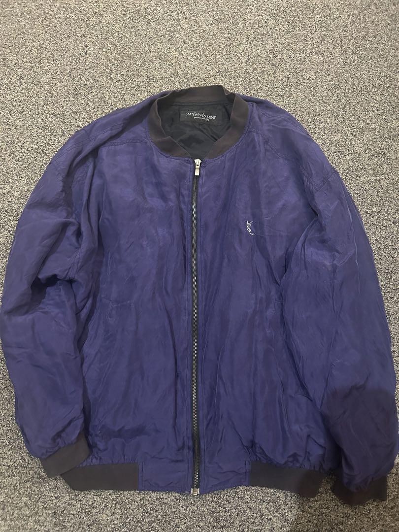 Giacca Bomber Yves Saint Laurent Pour Hommes Nylon Capispalla Uomo Taglia 95 Viola