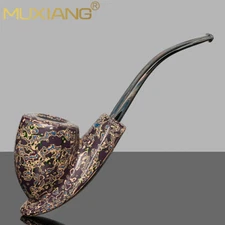 MUXIANG Lacquer Ramses Pipe Handmade Briar Tobacco Pipe Ebonite Stem Urushi Pipe