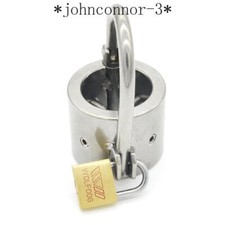 Stainless Steel Ring Pendant Scrotum Testicle Chastity Belt Teeth Peni Ring Lock