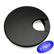 *5 Pack* Cosmas Flat Black 2-1/2" Desk Grommet #50203FB
