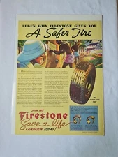 1937, Firestone Proof Print Ad, Approx 12x14, (MHBB2)