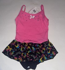 Jacques Moret Leotard Bodysuit Skirt Skirtall Cami Iridescent Hearts Pink/black