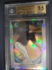 CASEY GILLASPIE 2014 Bowman Chrome Draft Refractor #16 BGS GEM MINT 9.5 RC Rays