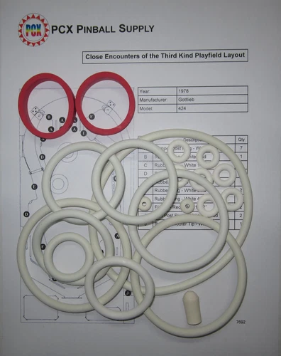 1978 Gottlieb Close Encounters of the Third Kind Pinball Machine Rubber Ring Kit