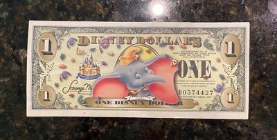 Rare 2005 Disney Dollars Consecutive Dumbo $1 ''D'' Series
