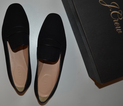 NIB J Crew Georgie Suede Penny Loafers in Black Size 7(US) - Picture 2 of 7