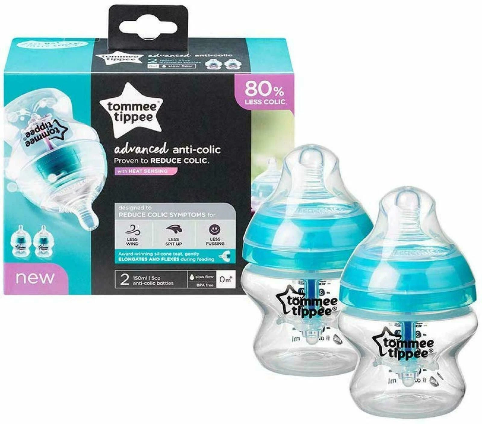 Tommee Tippee Advanced Anti-Colic Baby Bottle 5 Ounce 2 Bottles