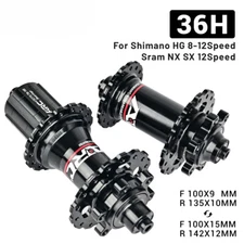 QR or Thru Axle Mountain Bike Hubs HG Freehub 4 Pawls 3 Teeth 48 Clicks 36 Hole