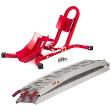 Warrior Aluminium Folding Loading Ramp And Wheel Chock Bike / Motorcycle Combo