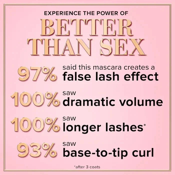NEW Too Faced Better Than Sex Volumizing Lengthening Mascara BLACK /100%AUTHENTI - Image 3 of 4