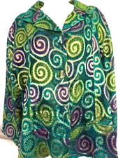 CHICO'S Women's Size 3 Fully Lined Jacket-Silk Metallic-NWOT-Covered Buttons