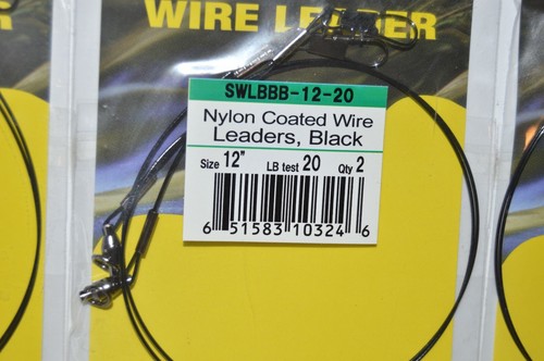 3 packs spro premium nylon coated wire leader 12" 20lb ball bearing swivel pike - Picture 2 of 3