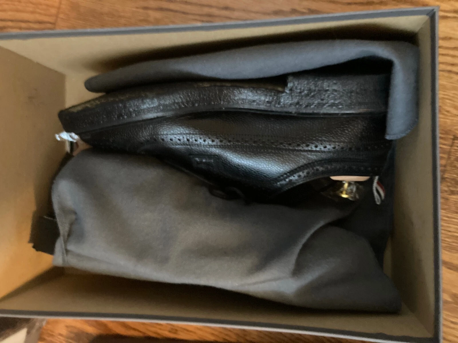 Scarpe Brogues Thom Browne nere ad ala lunga 1100 $ Oxford 8 UK