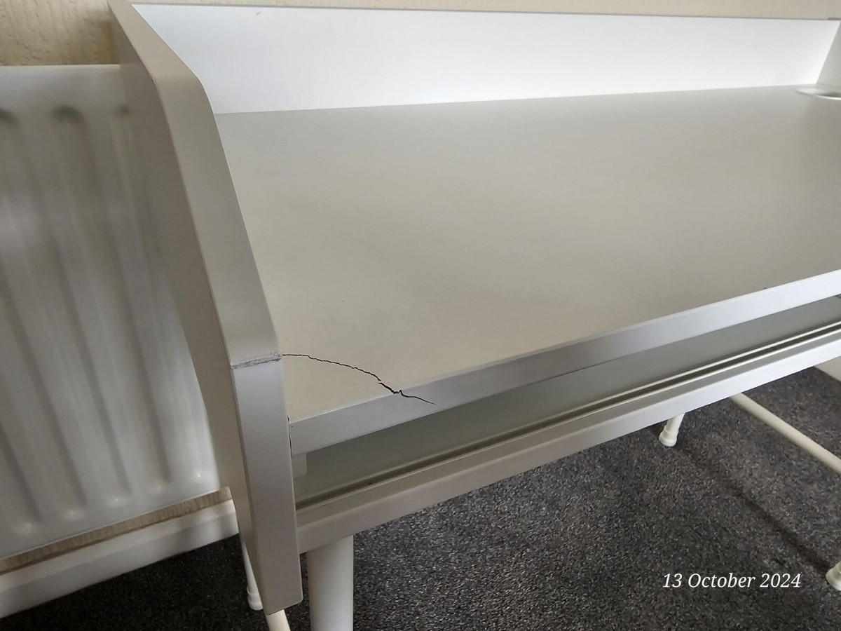 IKEA HAUGA Desk, white, 100x45 cm with defect | eBay UK