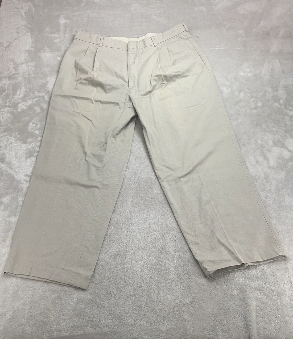 Vintage Levis Pants Mens 36x28 Beige Travelers Dress Slacks Pleated USA Tag 34