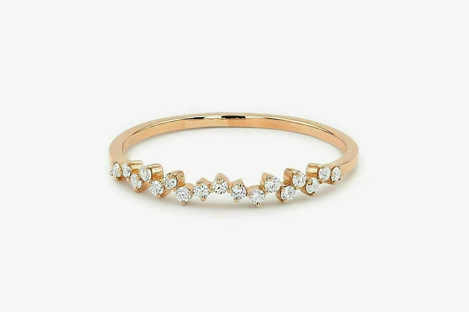 0.30Ct Lab-Created Diamond Full Eternity Engagement Ring 14K Yellow Gold Finish