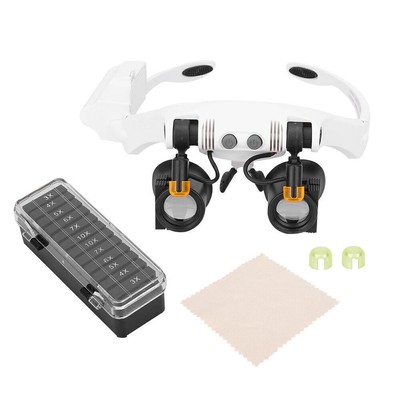 Multifunctional Head Mount LED 21 Combination Magnifier With Replaceable Lens