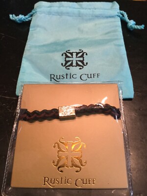 Rustic Cuff Brown Leather Bracelet With Gold Charm; New with Rustic Cuff pouch.
