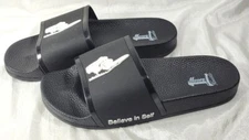 Men's 1 Moore Hustle Slide Sandals - Black 'Believe in Self' - Size 8