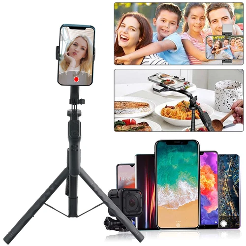 Bâton Selfie 360° Trépied Télécommande Bluetooth Support Téléphone Bureau Support Bureau - Photo 8 sur 10