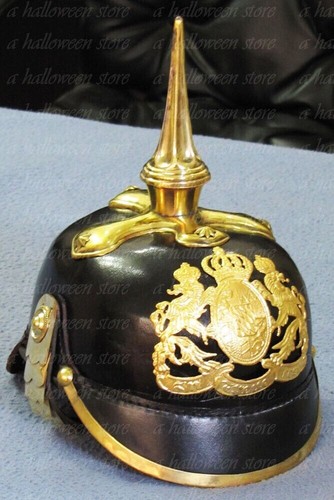Officer’s Pickelhaube Helmet Militaria Leather Prussian Vintage Imperial German - Afbeelding 6 van 6