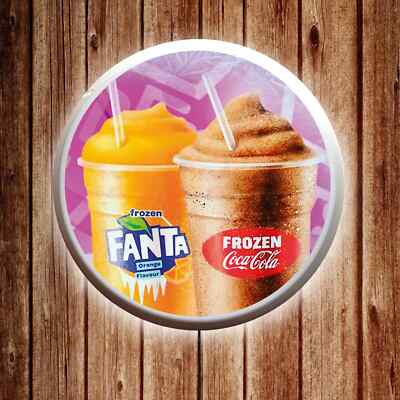 COCA COLA FANTA FROZEN Leucht LED Bar Schild Laden Gastronomie Softdrinks Slush Ice
