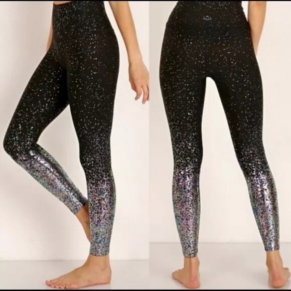 Beyond Yoga Alloy Ombré High Waisted Legging Silver Rainbow Black