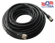 100ft RG8/U Coax UHF (PL259) Clamp Type Male 50 ohm Antenna Cable, MADE IN USA