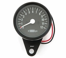 Mini Mechanical Motorcycle Tachometer Tach 12k Rpm - Black - 14