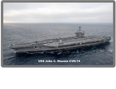 Navy Ship Aircraft Carrier USS John C. Stennis CVN-74   Fridge / Tool Box Magnet
