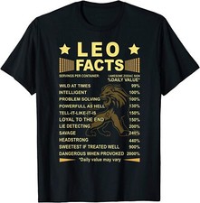 NEW Leo Facts Zodiac Funny Leo Birthday Gift Men Women T-Shirt - MADE IN USA