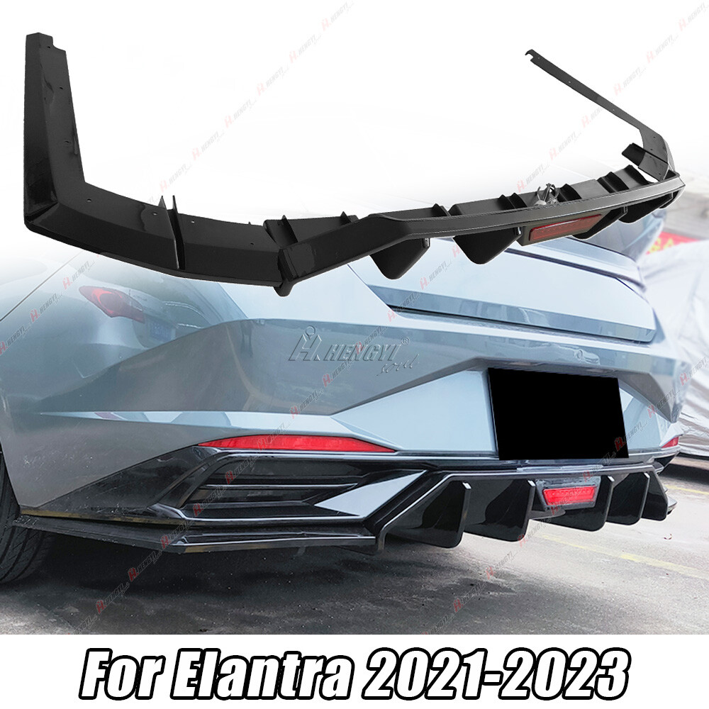 Rear Diffuser W/ LED Brake Light Fits For 2021+ HYUNDAI ELANTRA GLOSS BLACK US