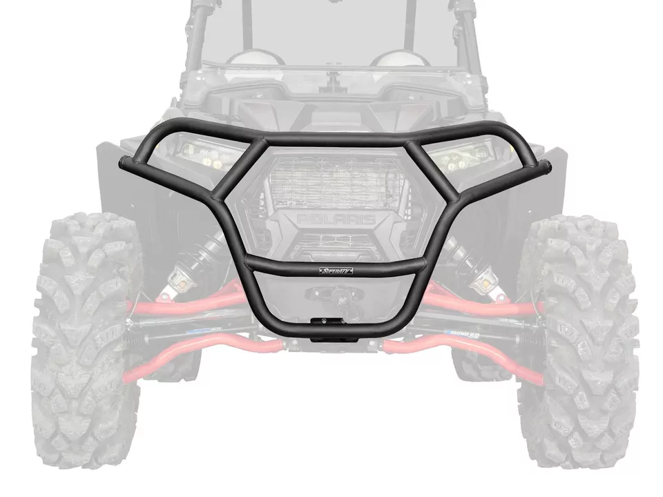 SuperATV Heavy Duty Front Bumper for Polaris RZR 900 / S 900 - Wrinkle Black - Image 2 of 4