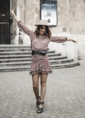 BA&SH Billy Ruched Floral Mini Dress (Size 3) NEW / BNWT