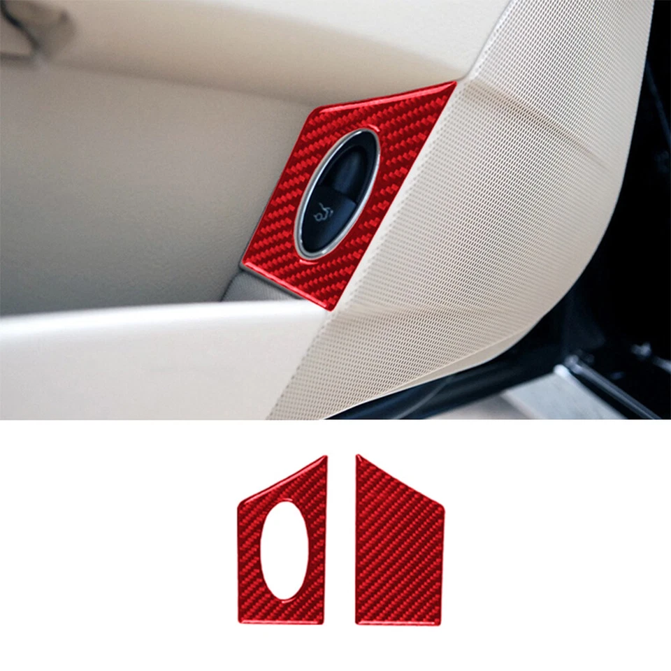 15Pcs For Mercedes-Benz W211 Red Carbon Fiber Interior Full Kit Cover Trim - Image 2 of 4
