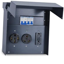 Temporary Power RV Outlet Box Panel with UL Listed 20 30 50 Amp 20 30 50A