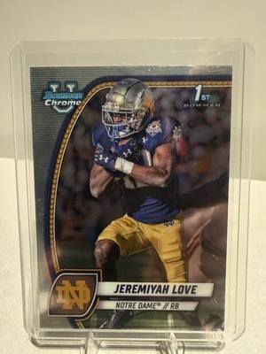 Topps Bowman U Chrome 2024 Jeremiyah Love 1st Bowman Notre Dame # 100