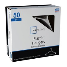 Mainstays Plastic Clothes Hangers - 50 Pack, Lightweight  Durable