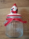 Brand New Medium Sized Glass Jar With Ceramic Gonk Lid. 20cm High, 34cm Around.