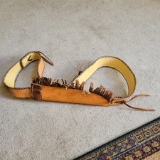 UNIQUE Leather Shoulder Quiver Fully Laced Fringe Adjustable Belt Reenactment