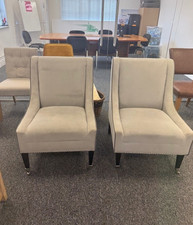 Pair of Light Grey Fabric Accent chairs – FREE UK MAINLAND DELIVERY