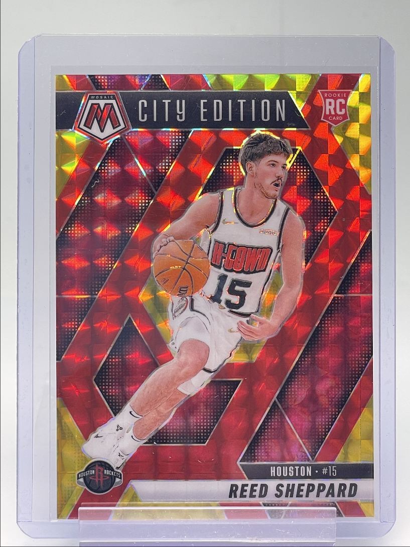 REED SHEPPARD 2024-25 MOSAIC CITY EDITION ROOKIE RED YELLOW CHOICE RC /75 Q4966