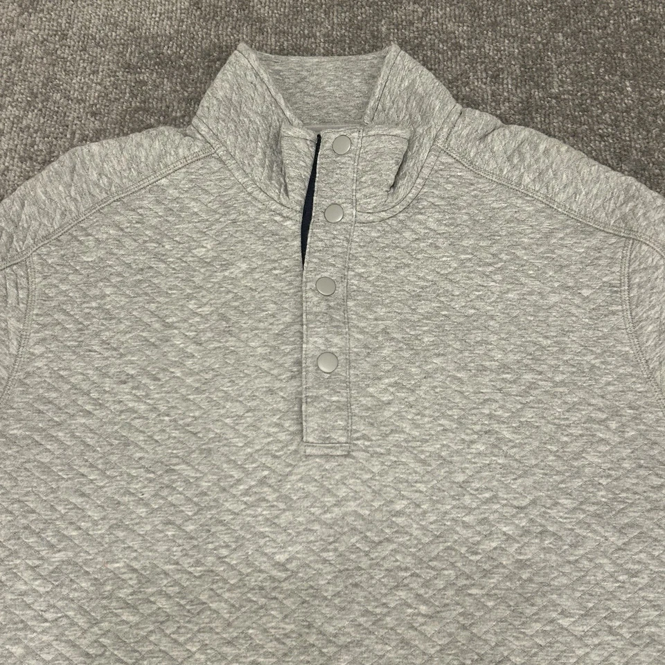 Pullover Rhone Para Hombres Pequeño Gris Jaspeado Fin de Semana Acolchado Tapeta a Presión Cremallera Lateral Foto 2 de 4