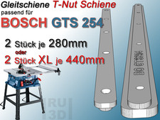 T-Nut Schiene, Gleitschiene f. Schiebeschlitten BOSCH GTS 254 kompatibel GTS254