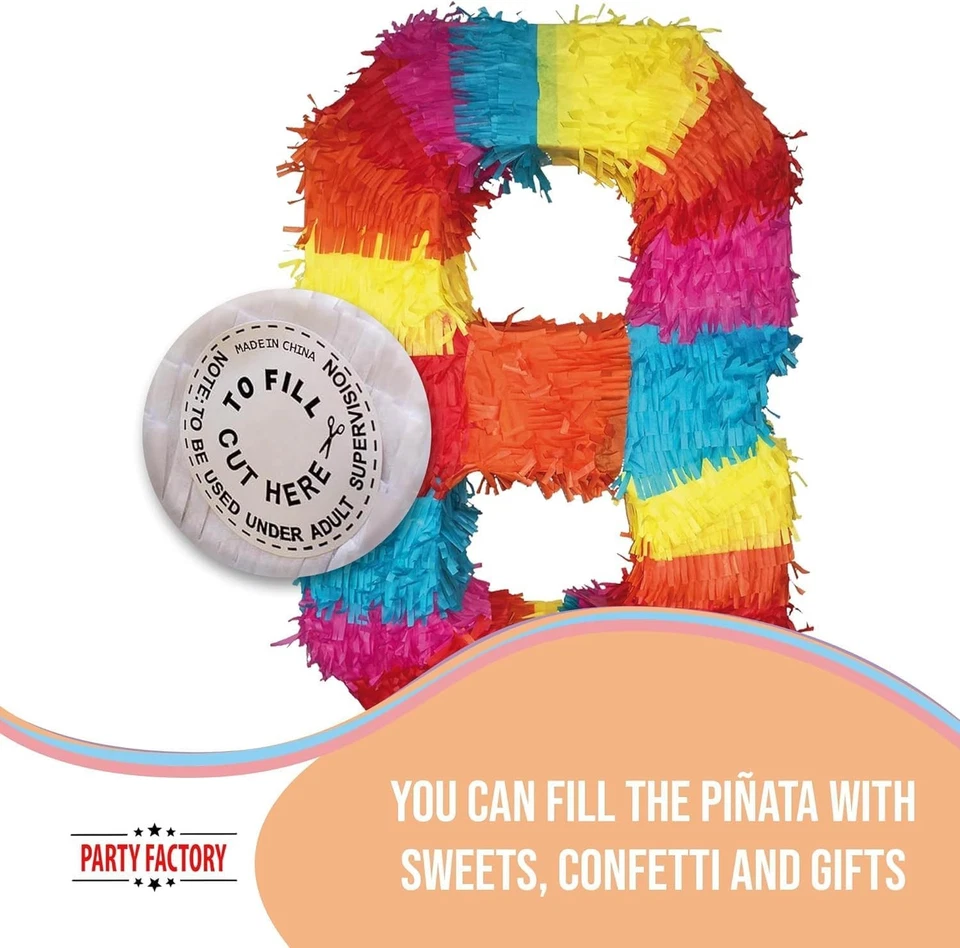 Party Factory USA Pinata Nummer 4 bunt für Kindergeburtstag Slap Pinata - Bild 4 von 4