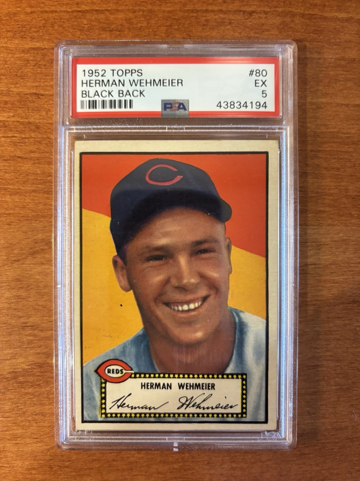 1952 Topps Herman Wehmeier #80 Black Back PSA 5