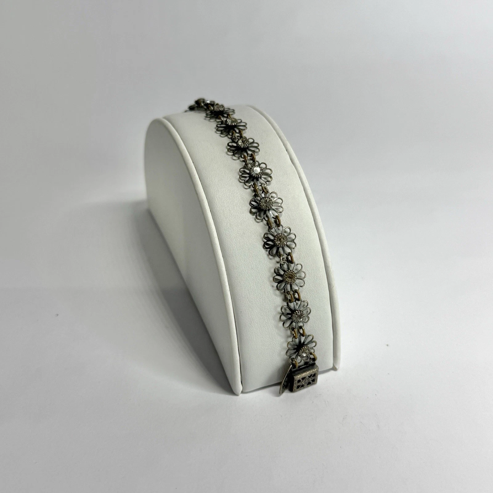 LIZ PALACIOS Swarovski Crystal Bead Floral Vintage Bracelet Jewelry Br305