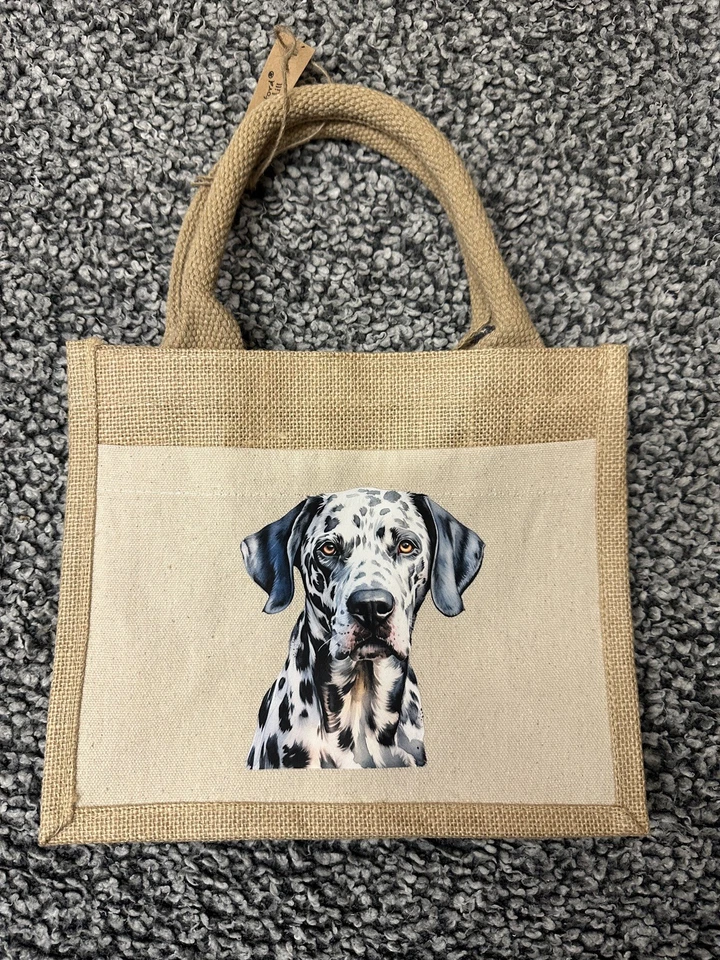 Dalmatian Printed Jute Pocket Bag - Image 1 of 1