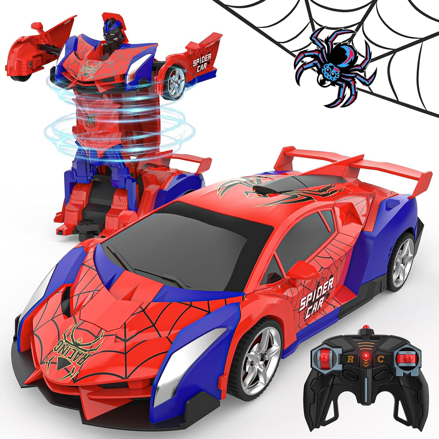 S For Boys 4-7 8-12, 2.4ghz Remote Control Car 1:18 Scale Transf