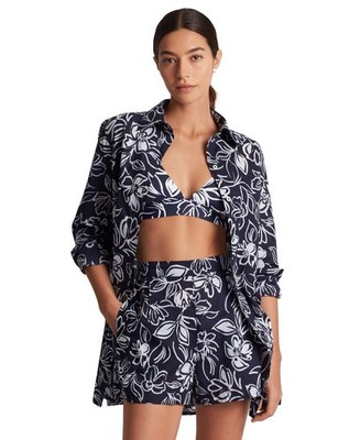 Lauren Ralph Lauren Women's Allora Floral Swim Cover-up Set, Navy, Sz. S